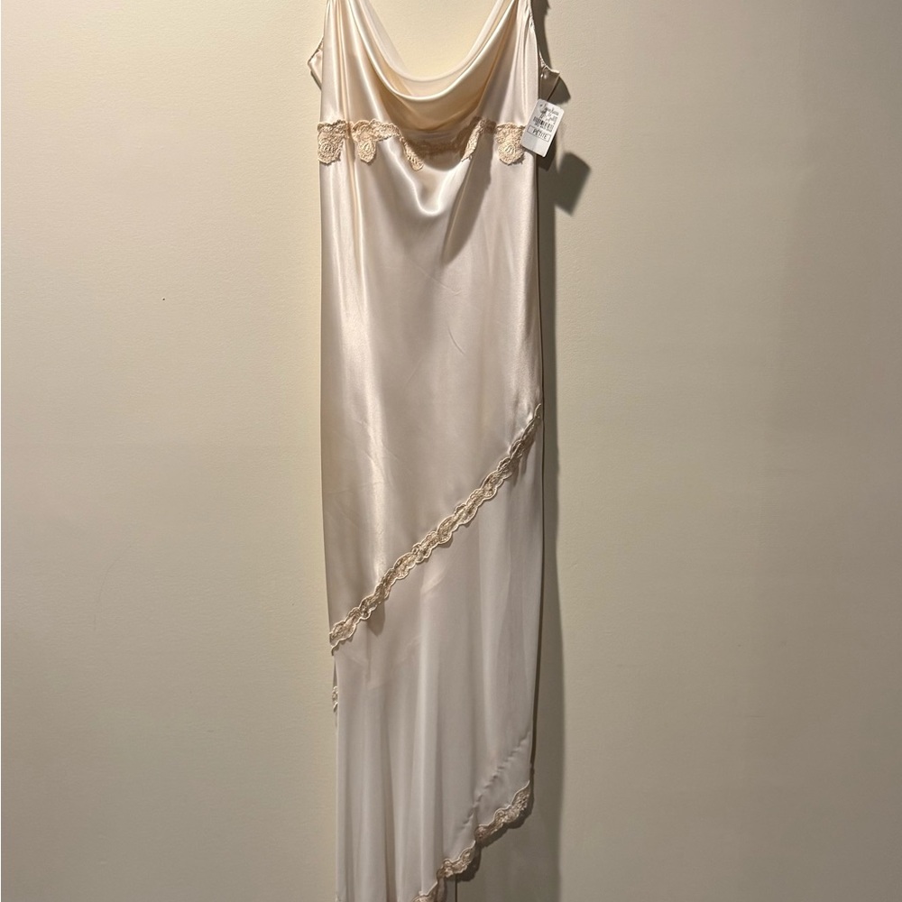 Elegant Cream Satin Nightgown